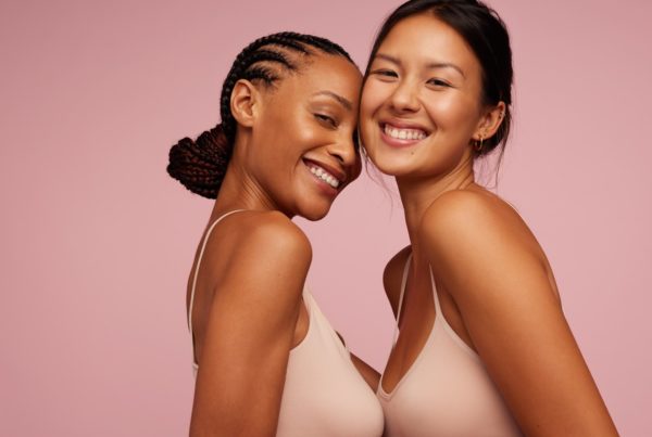 Two women smiling
